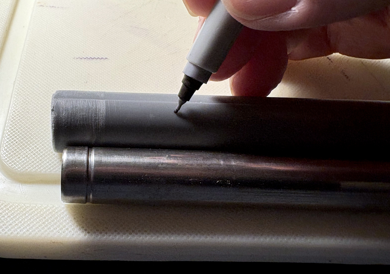 Marking where I want to cut the base