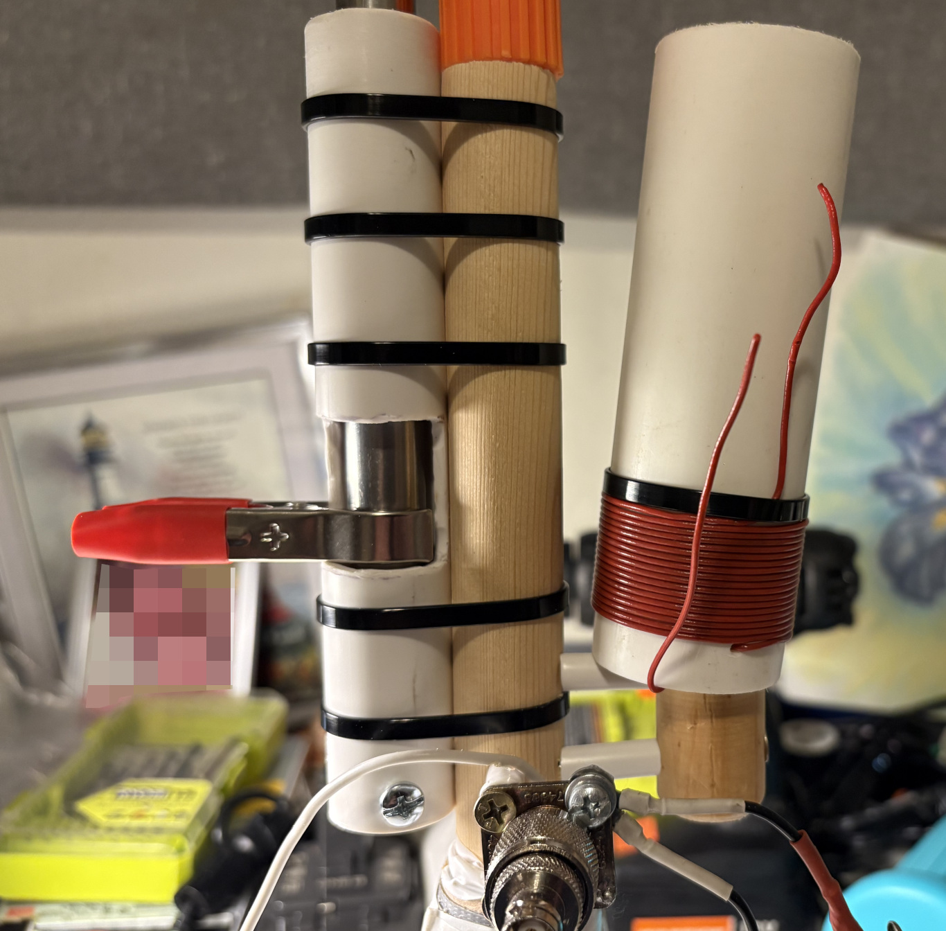 Added the coil and coil peg holder to the new setup