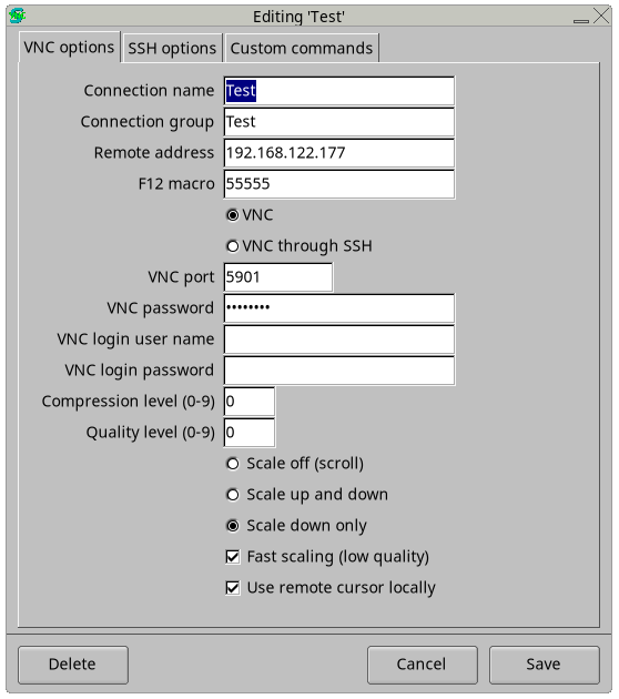 SpiritVNC connection editing screenshot